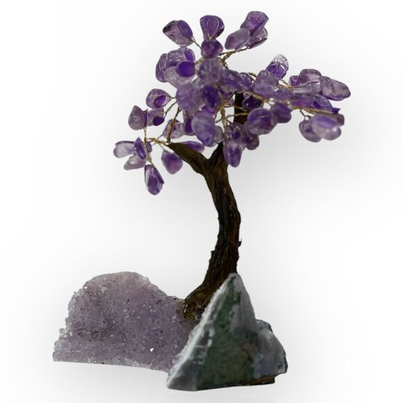 Amethyst Gemstone Bonsai Tree Large Rough Base 7" Height  Decorative Crystal - Picture 2 of 15